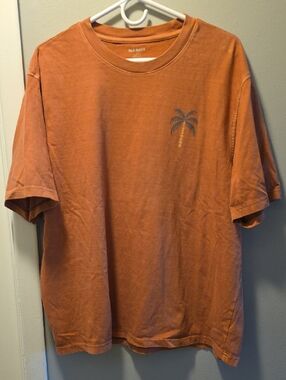Old Navy Men's Short-Sleeve Crewneck T-Shirt in Burnt Orange with Palm Graphic